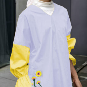 Honey Lilac Cotton Crochet Embellished Top