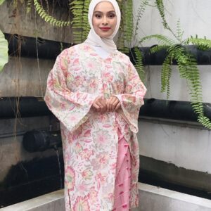 Detik Berbunga Floral Cotton Long Kebarung with Jacquard Kain Sarung